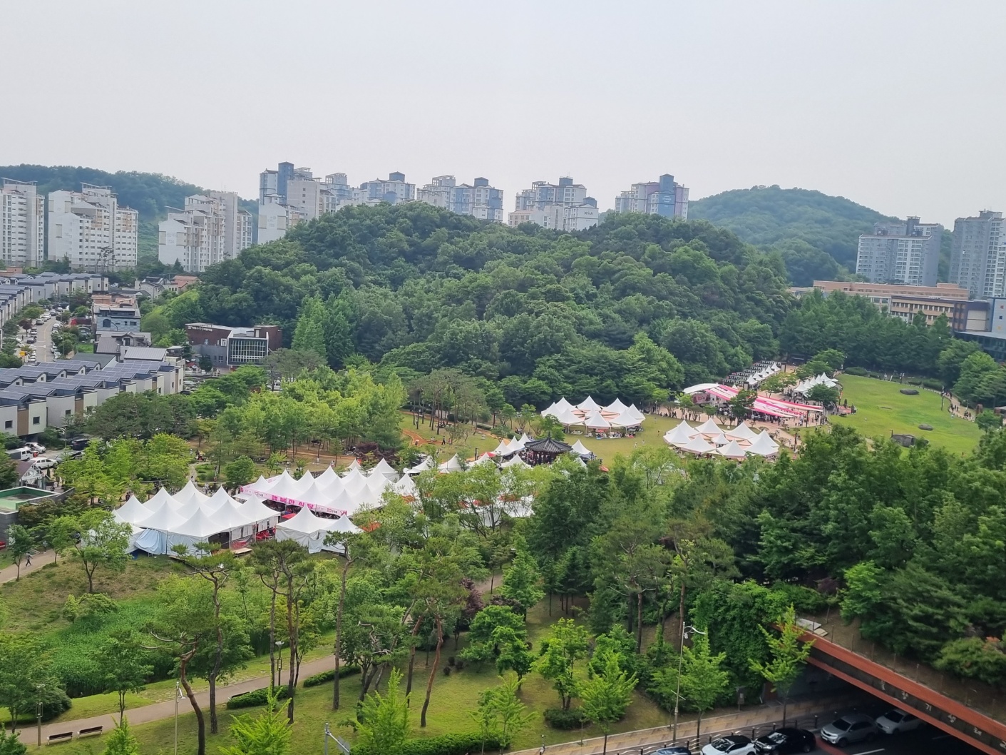 주변 아파트에서 촬영한 축제 장면