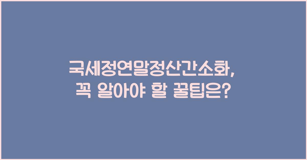 국세정연말정산간소화