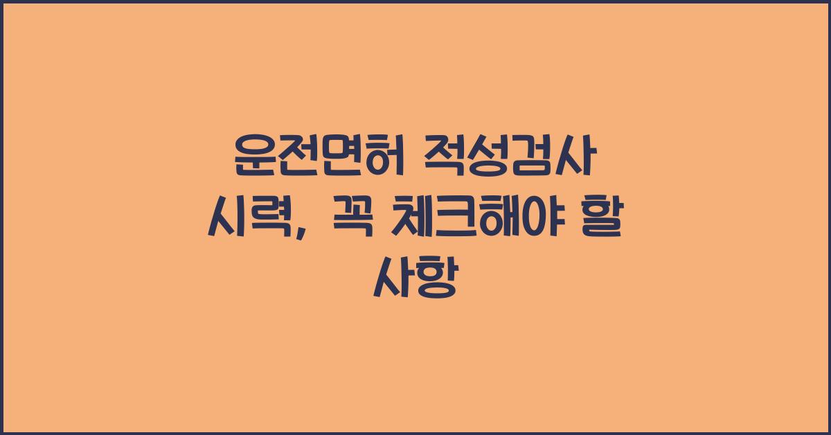 운전면허 적성검사 시력