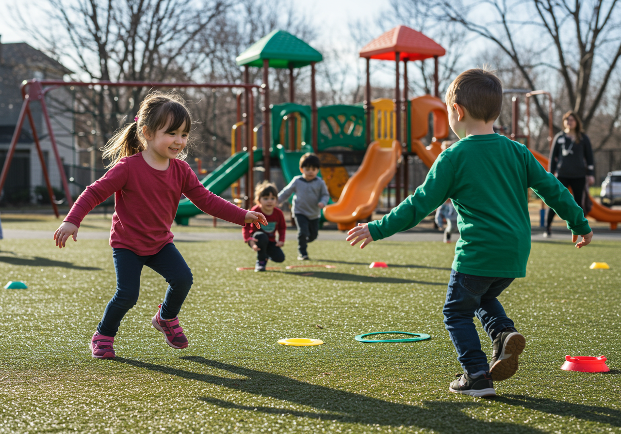 미국오징어게대비유아미국전통놀이장면
