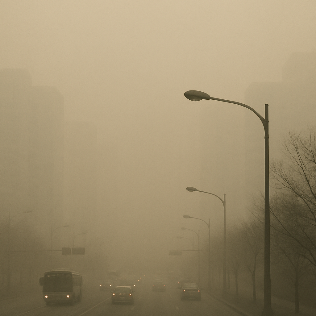 겨울 미세먼지로 대기질이 좋지 않음