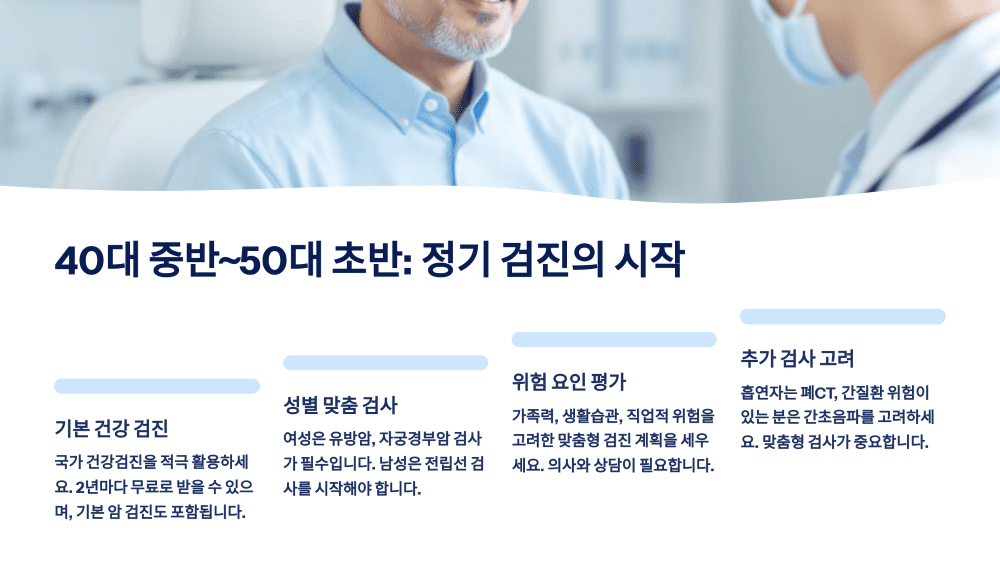 40대 중반~50대 초반: 정기 검진의 시작