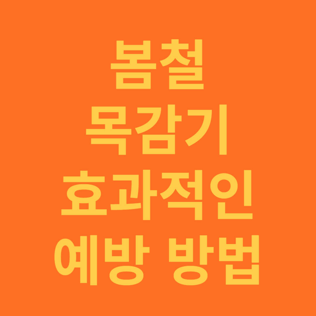 봄철 목감기 확실한 예방 방법 5가지 추천