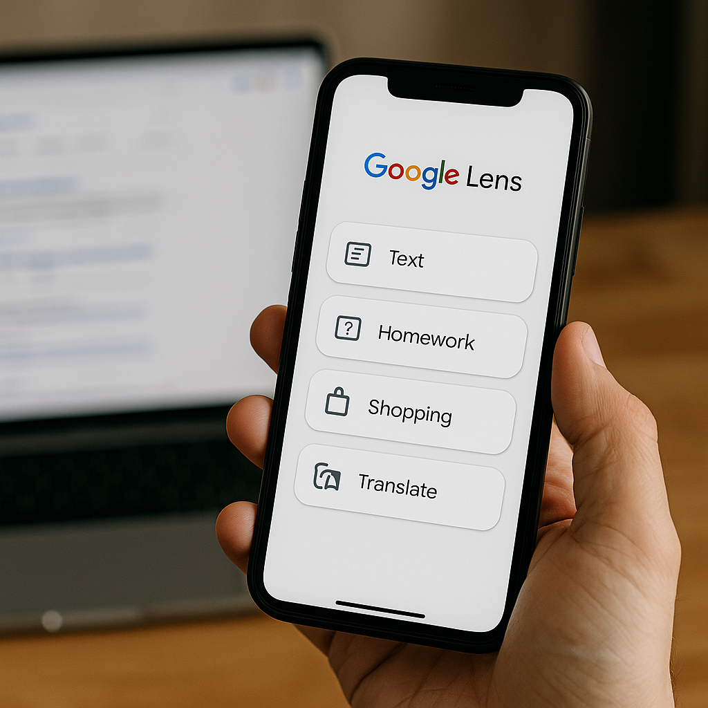 구글 렌즈 메인 인터페이스 사용 장면