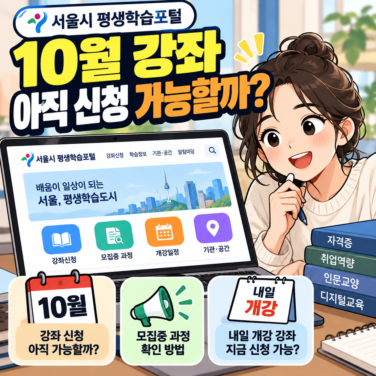 서울시 평생학습포털 10월 강좌 아직 신청 가능할까? 내일 개강·모집중 과정 확인