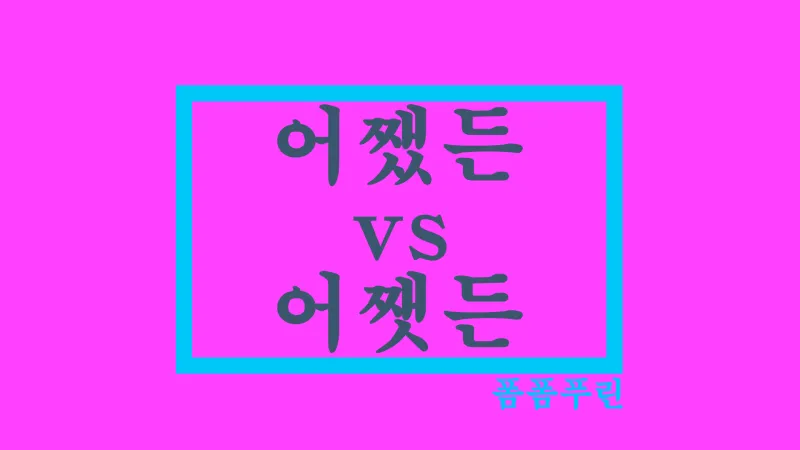 어쨌든 어쨋든 맞춤법 표현 예시 맞는 표현_6