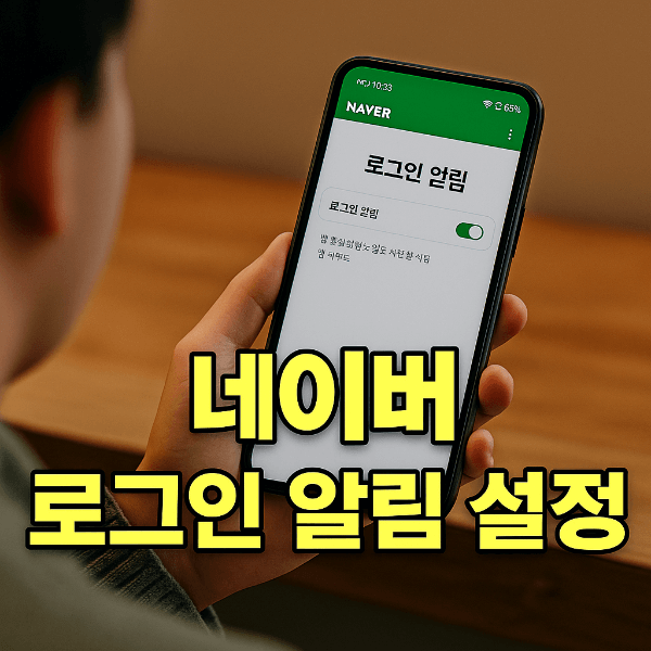 네이버 로그인 알림 설정 화면을 보는 사람