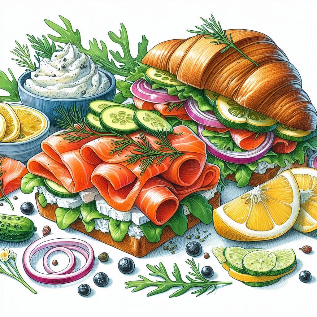 연어 크림치즈 샌드위치