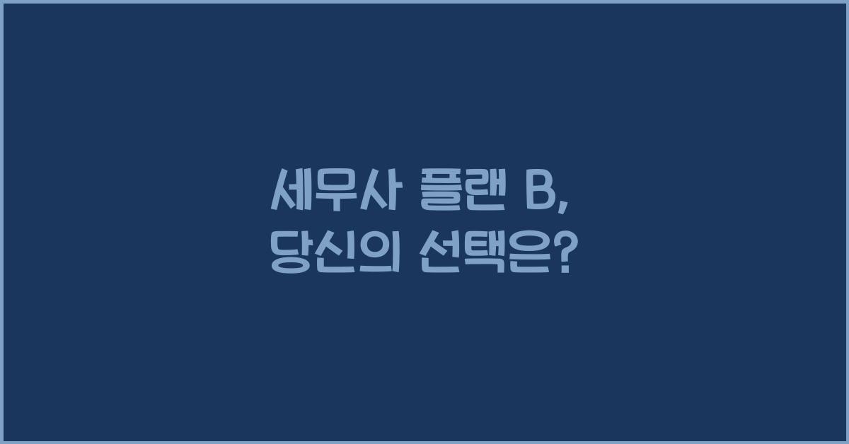 세무사 플랜 b
