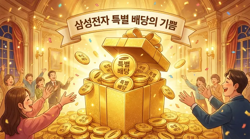 삼성전자 특별 배당 지급 가능성을 상징하는 일러스트