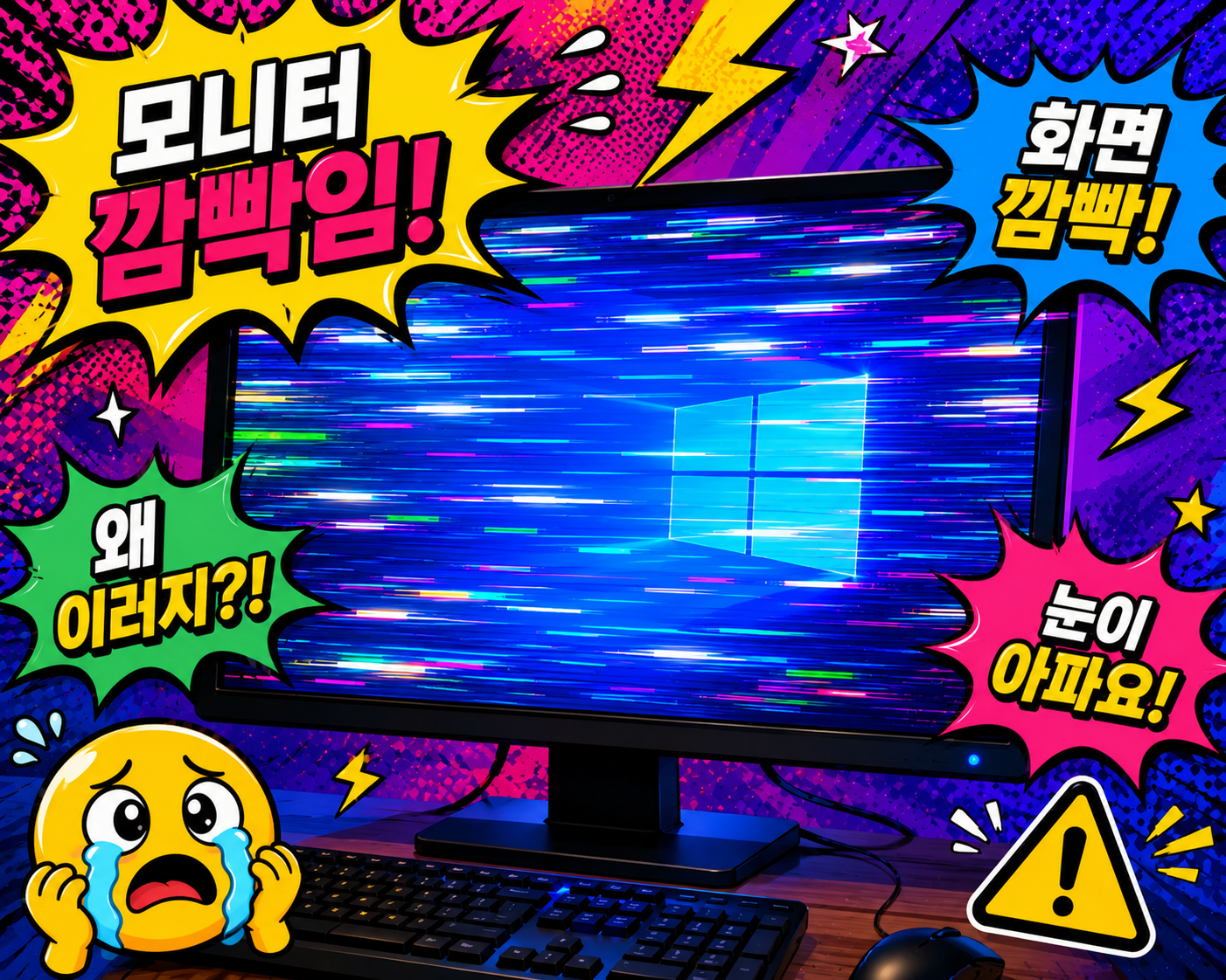 모니터 화면 깜빡임 해결방법 총정리