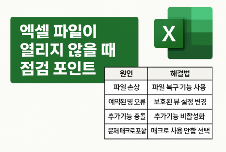 엑셀 파일이 열리지 않을 때 확인해야 할 5가지