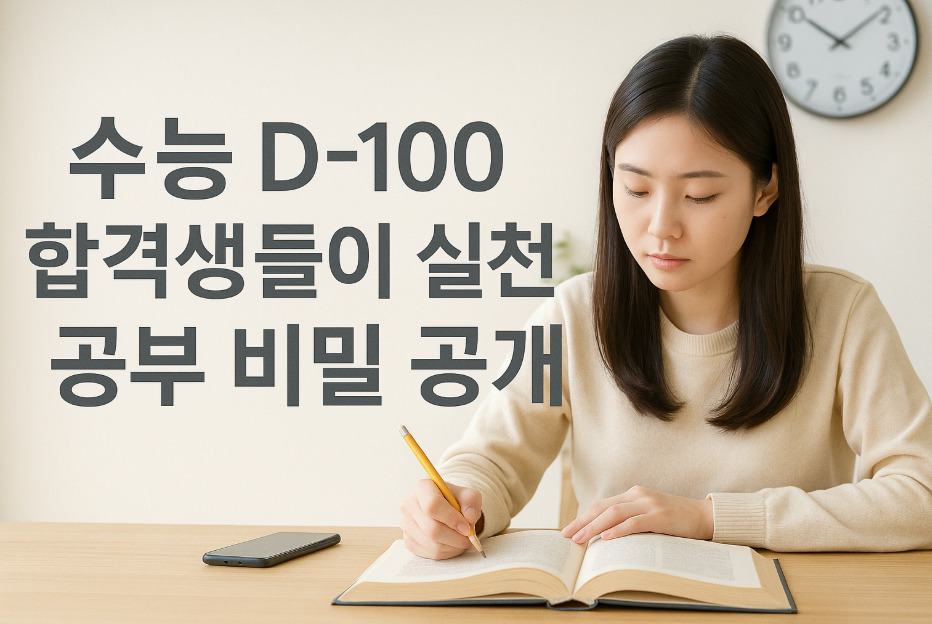 수능 D-100, 합격생들이 실천한 공부 비밀 공개