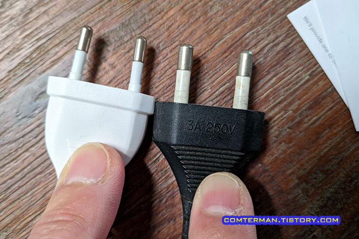 EU 전원 플러그 국내 220볼트 플러그