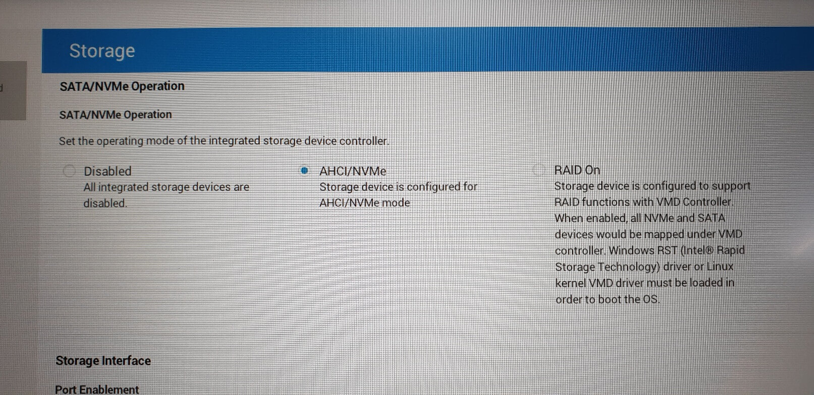 RIAD On을 'AHCI' 로 변경해줍니다.