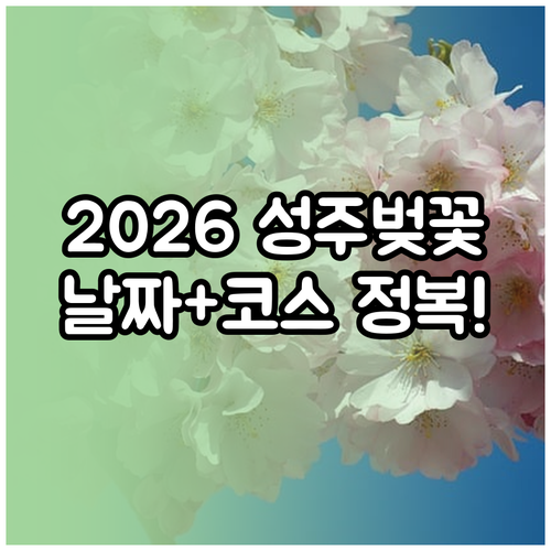 성주 벚꽃 여행 2026년 예상 날짜..