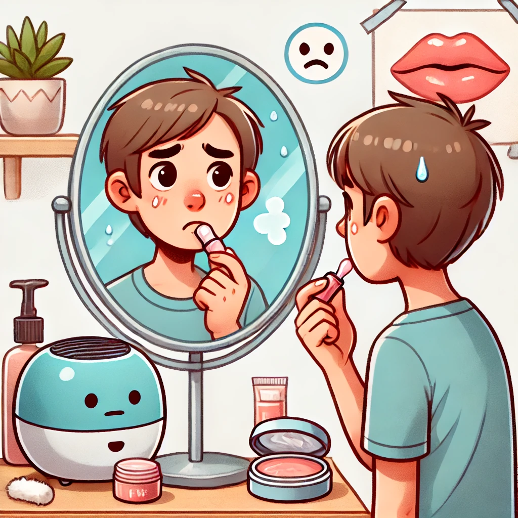 입술이 건조해지는 사진