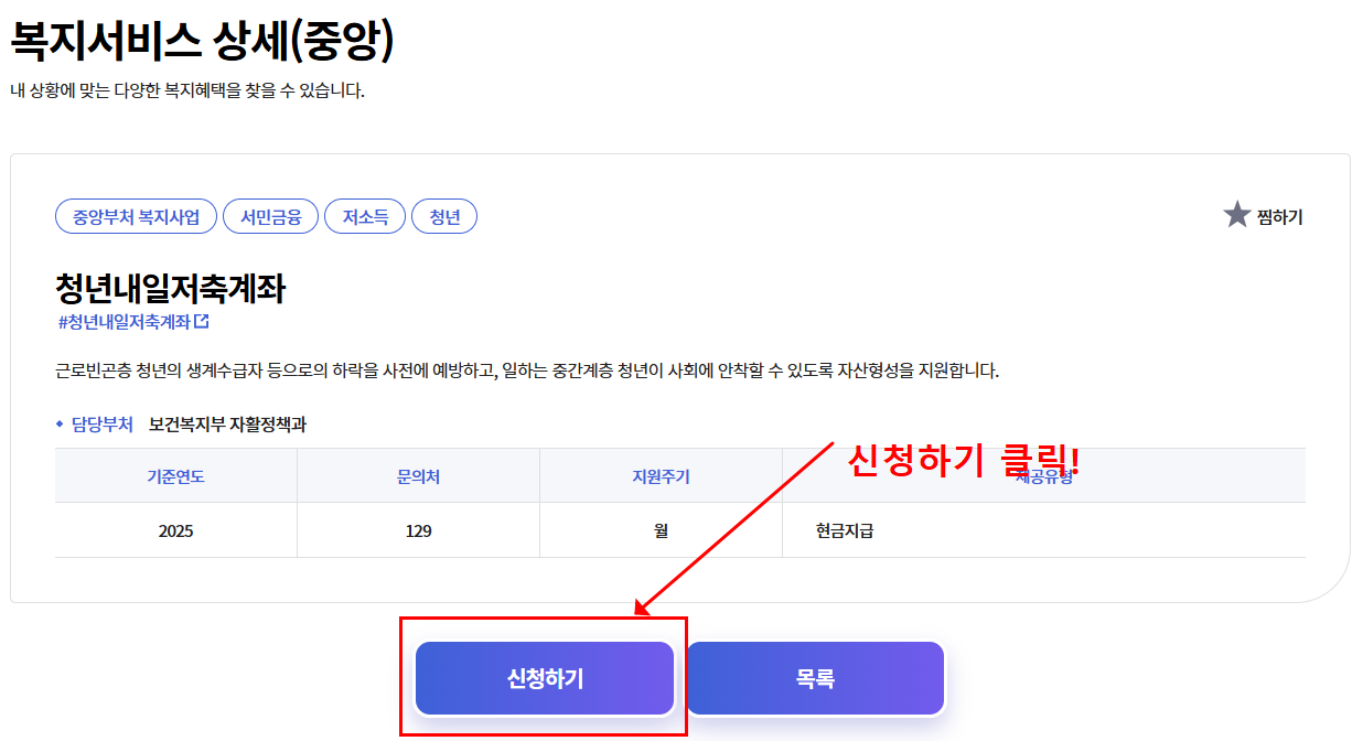 청년내일저축계좌 신청방법 자격조건 요건 혜택