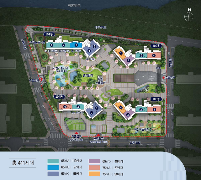 더샵 천안레이크마크 동호수배치도