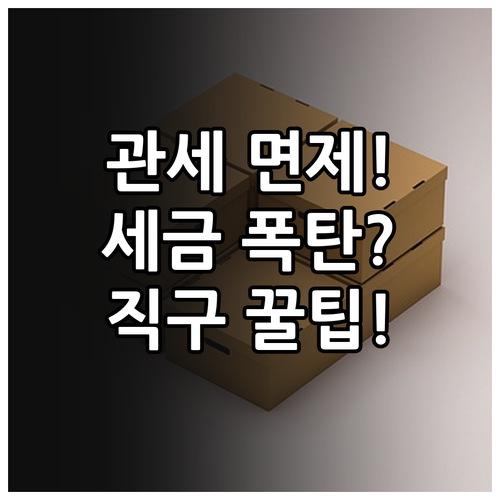 블프 직구 관세 면제 기준과 세금 폭..