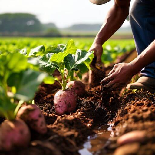 고구마 토지 수분 조절