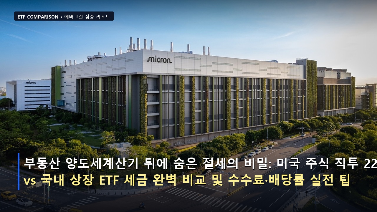 부동산 양도세계산기 뒤에 숨은 절세의 비밀: 미국 주식 직투 22% vs 국내 상장 ETF 세금 완벽 비교 및 수수료&middot;배당률 실전 팁