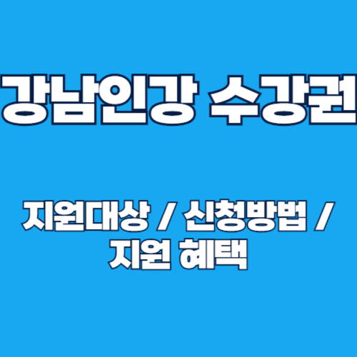 2025년 부산 서구 중·고등학생 강남인강 수강권 지원대상, 신청방법 및 혜택 알아보기