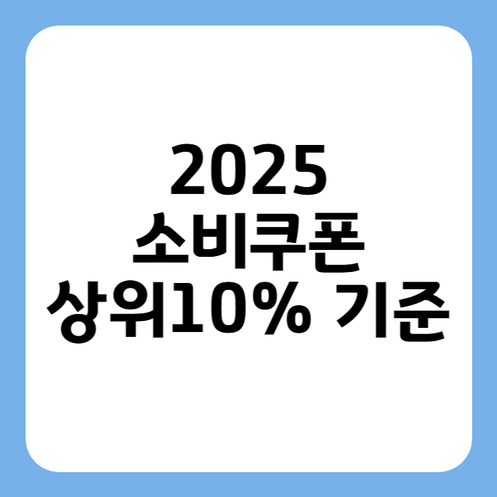 썸네일 2025 소비쿠폰 상위10% 기준