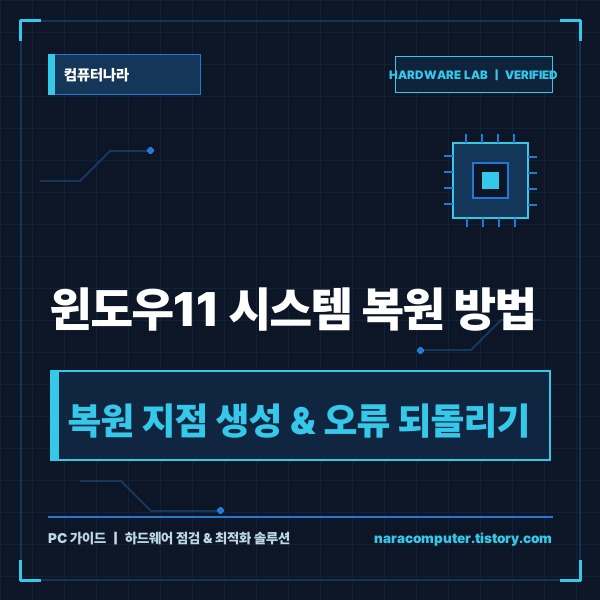 윈도우11 시스템 복원 방법|복원 지점 설정부터 오류 발생 시 되돌리기