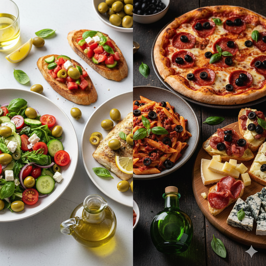 alt="그린 올리브 vs 검은 올리브에 어울리는 요리 추천"