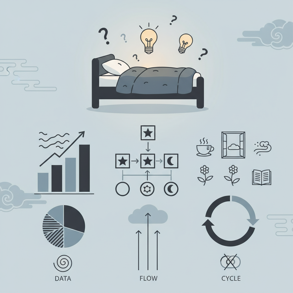 就寝環境改善に関するよくある質問に関する統計・生理メカニズム・対策を示す政策リポート用インフォグラフィック