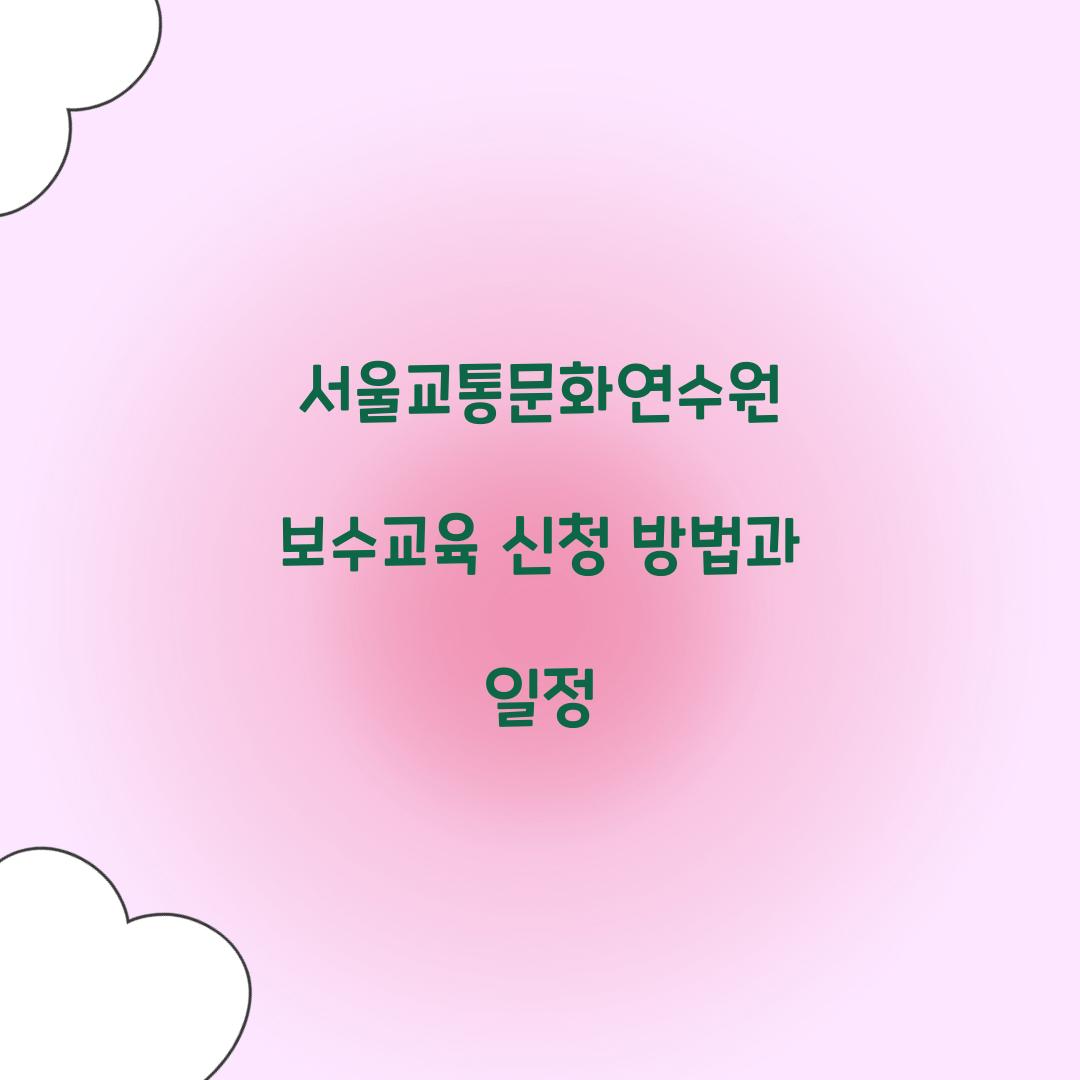 서울교통문화연수원 보수교육