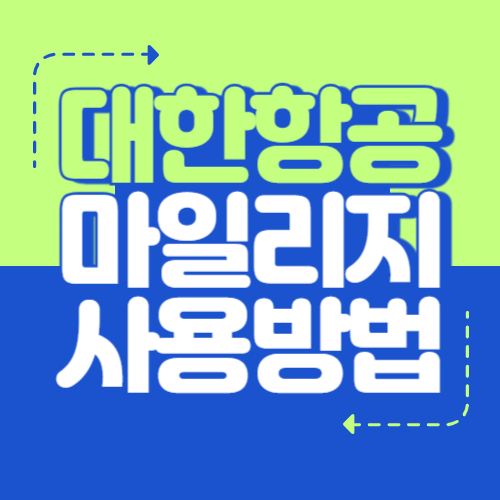 대한항공 마일리지 사용방법 총정리