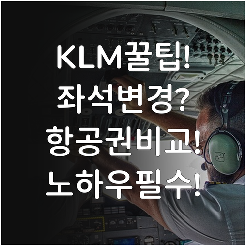 KLM 좌석 변경 노하우와 항공권 유..