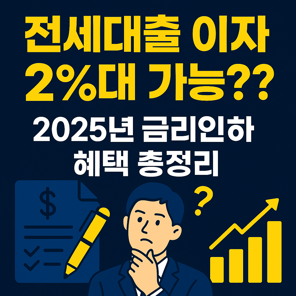 전세대출 이자 2%대 가능?｜2025년 금리인하로 달라지는 대출 조건 총정리