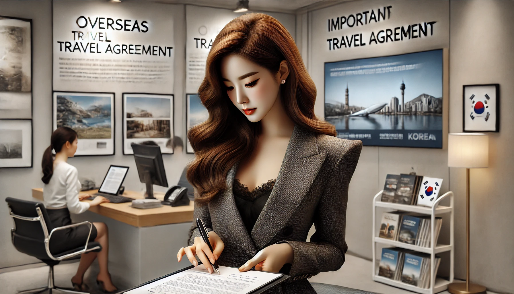 해외여행 계약하는 이미지