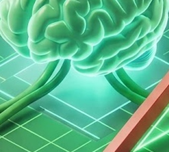 초록색 전력 그리드 위에서 빛나는 뇌와 상승 곡선을 통해 AI 전력주 성장을 표현한 심플한 모바일 배경 이미지입니다.