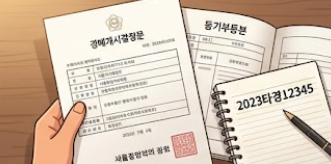 경매개시결정문 예시 사진