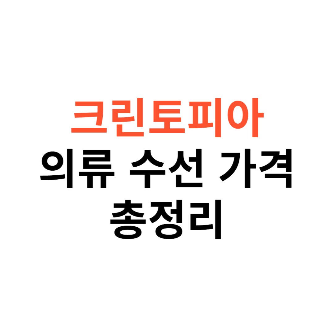크린토피아 의류 수선 가격