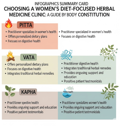 여성 다이어트 전문 한의원 선택 기준과 체질별 구성이 정리된 인포그래픽 이미지