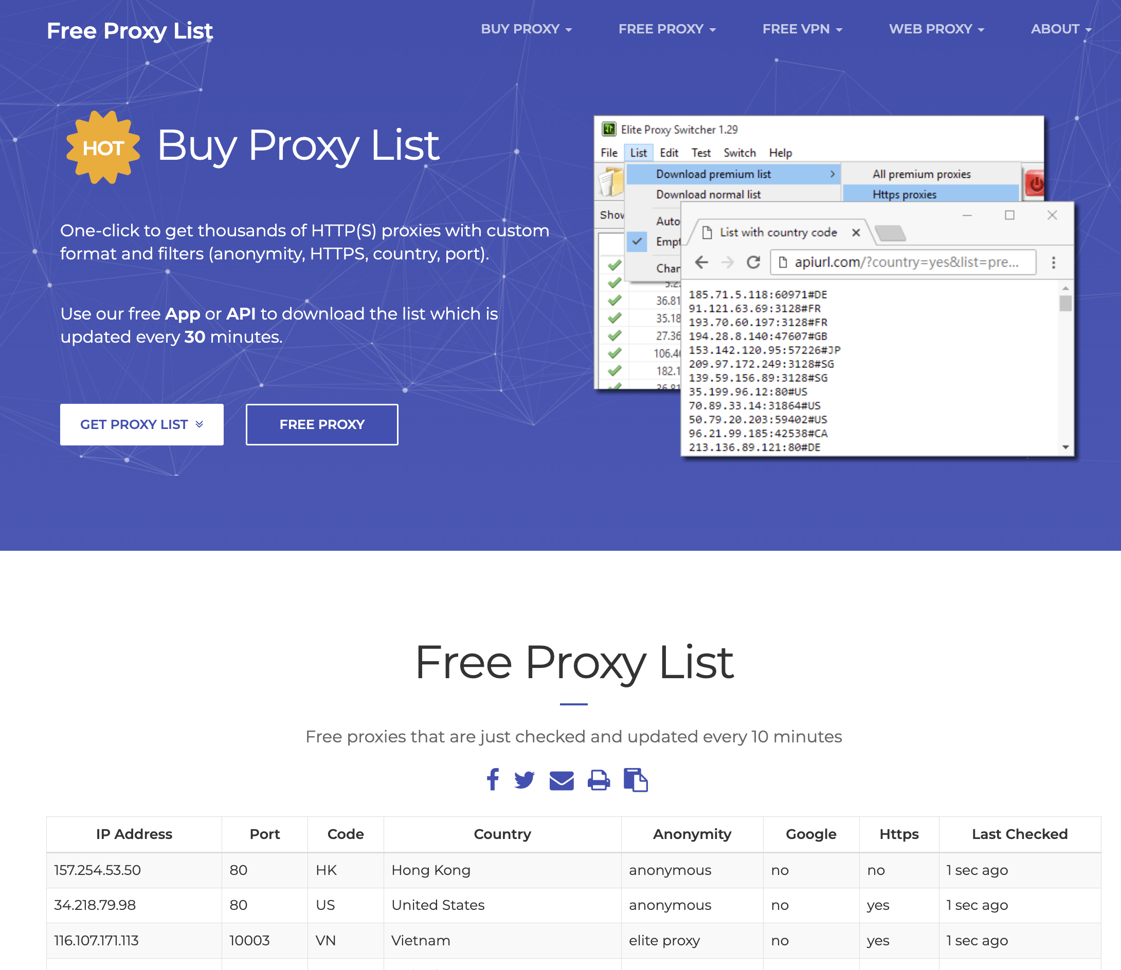 python free proxy list