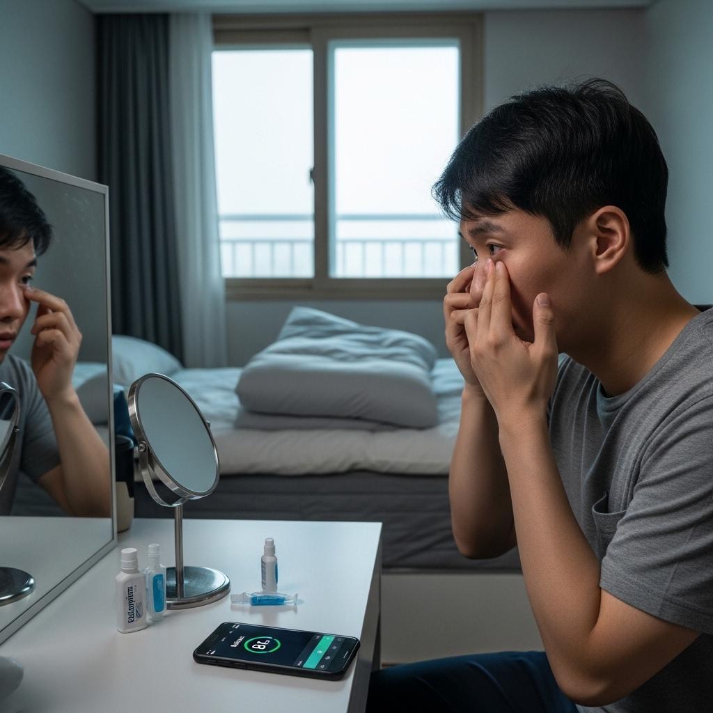 눈피로 원인 굴절 이상 교정 안경 처방 확인