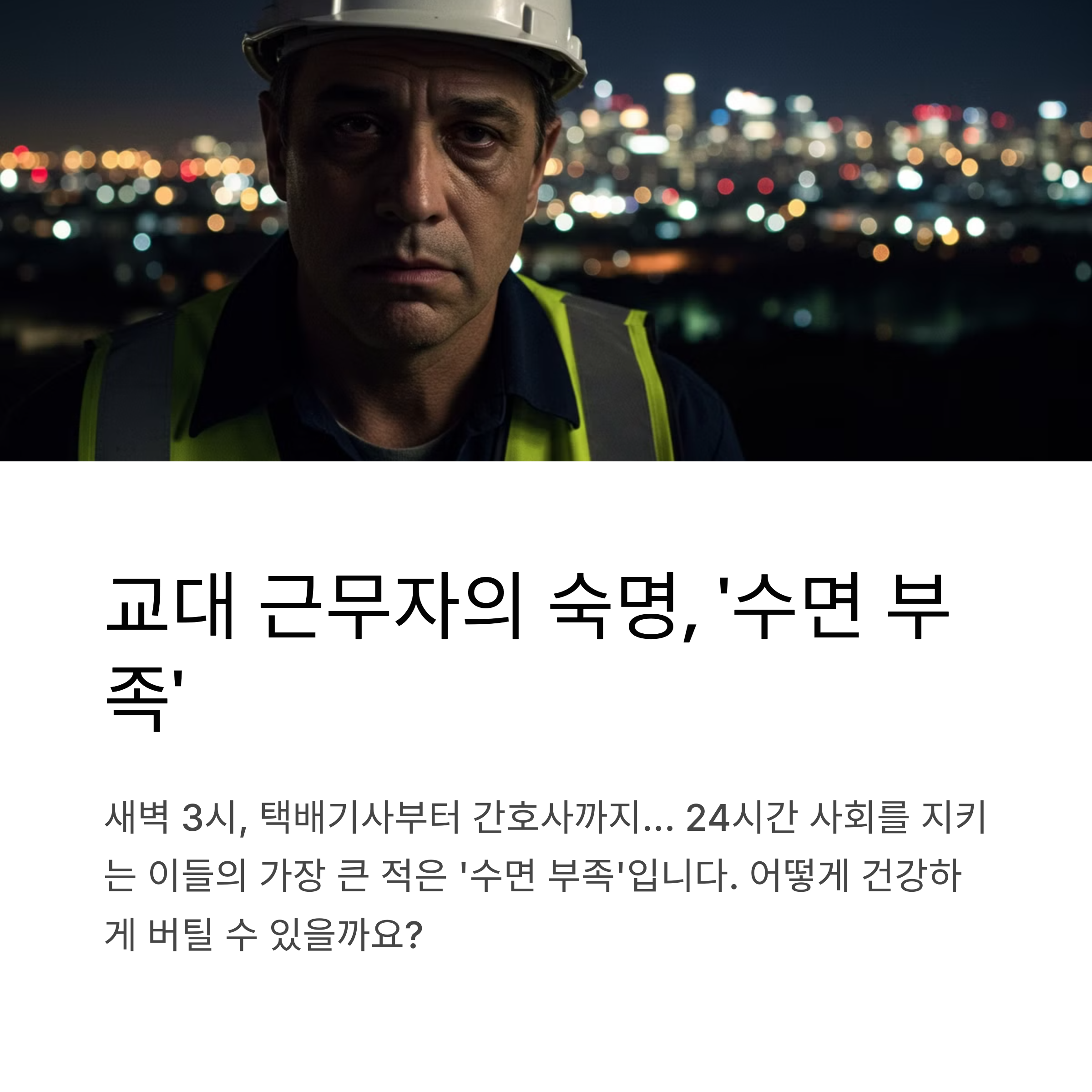 교대 근무자의 숙명, &lsquo;수면 부족&rsquo;&hellip; 건강하게 버티는 법
