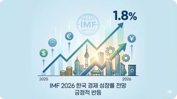 IMF 한국 경제 성장률 전망을 나타내는 금융 그래프 일러스트