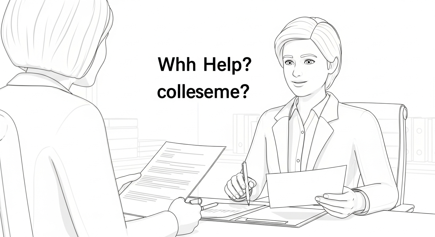 사무실에서 동료에게 도움을 요청하는 직원