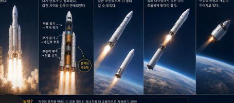 연료와 무게의 충돌 속에서 단계 분리를 반복하며 우주로 향하는 다단 로켓의 설계과정