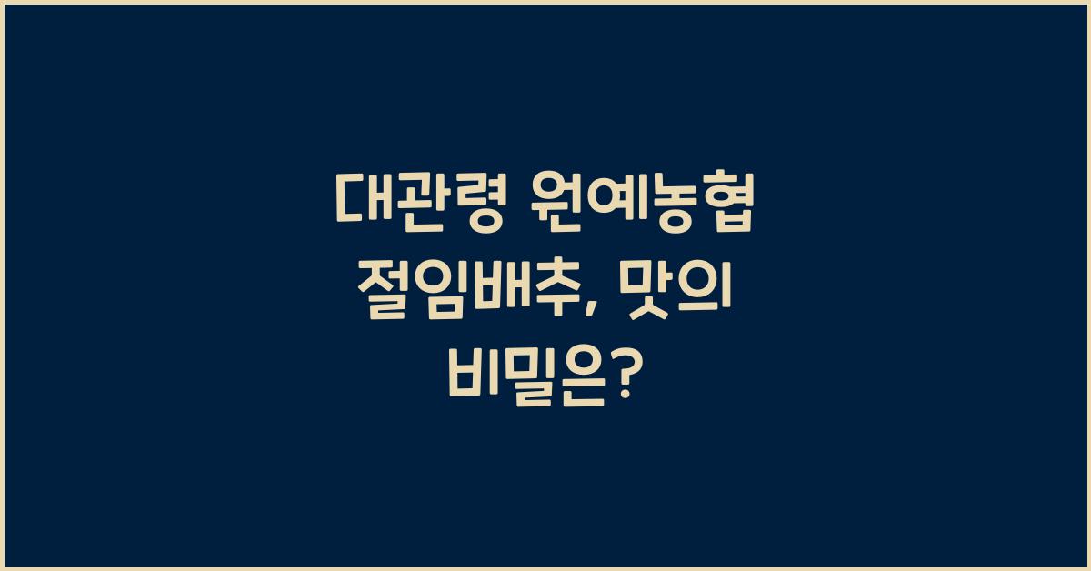 대관령 원예농협 절임배추