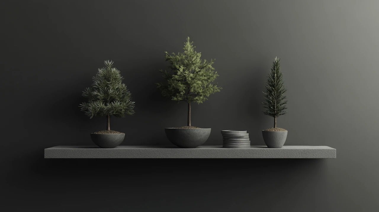 ETF를 활용한 분산 포트폴리오 전략을 보여주는 전략적 시각화, 색상과 형태의 조화로운 상호작용을 통해 균형과 정보에 입각한 투자 결정을 유도.