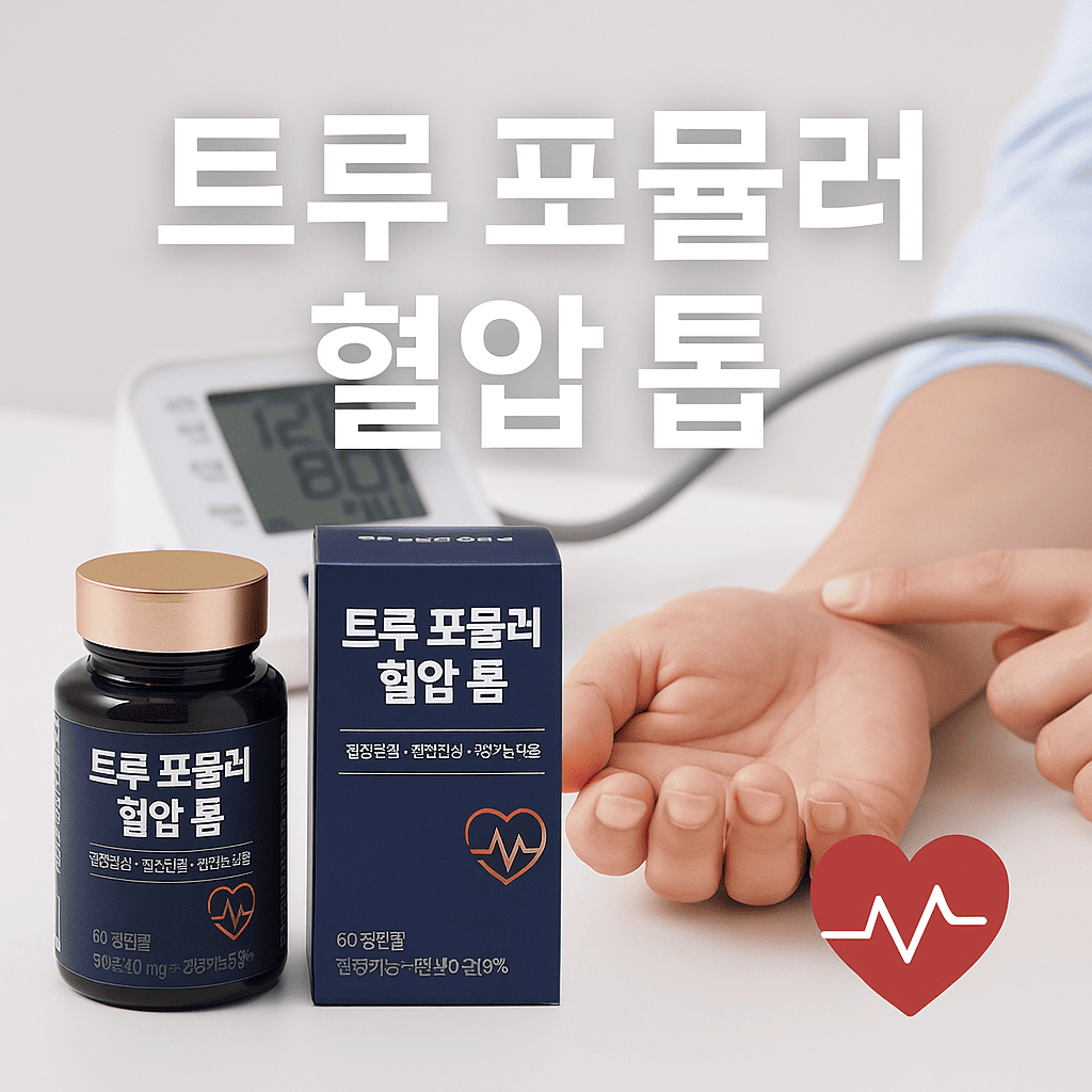 트루포뮬러-혈압톱-고혈압건강기능식품-혈압조절-심혈관건강-건강보조제-영양보충-자연혈압관리