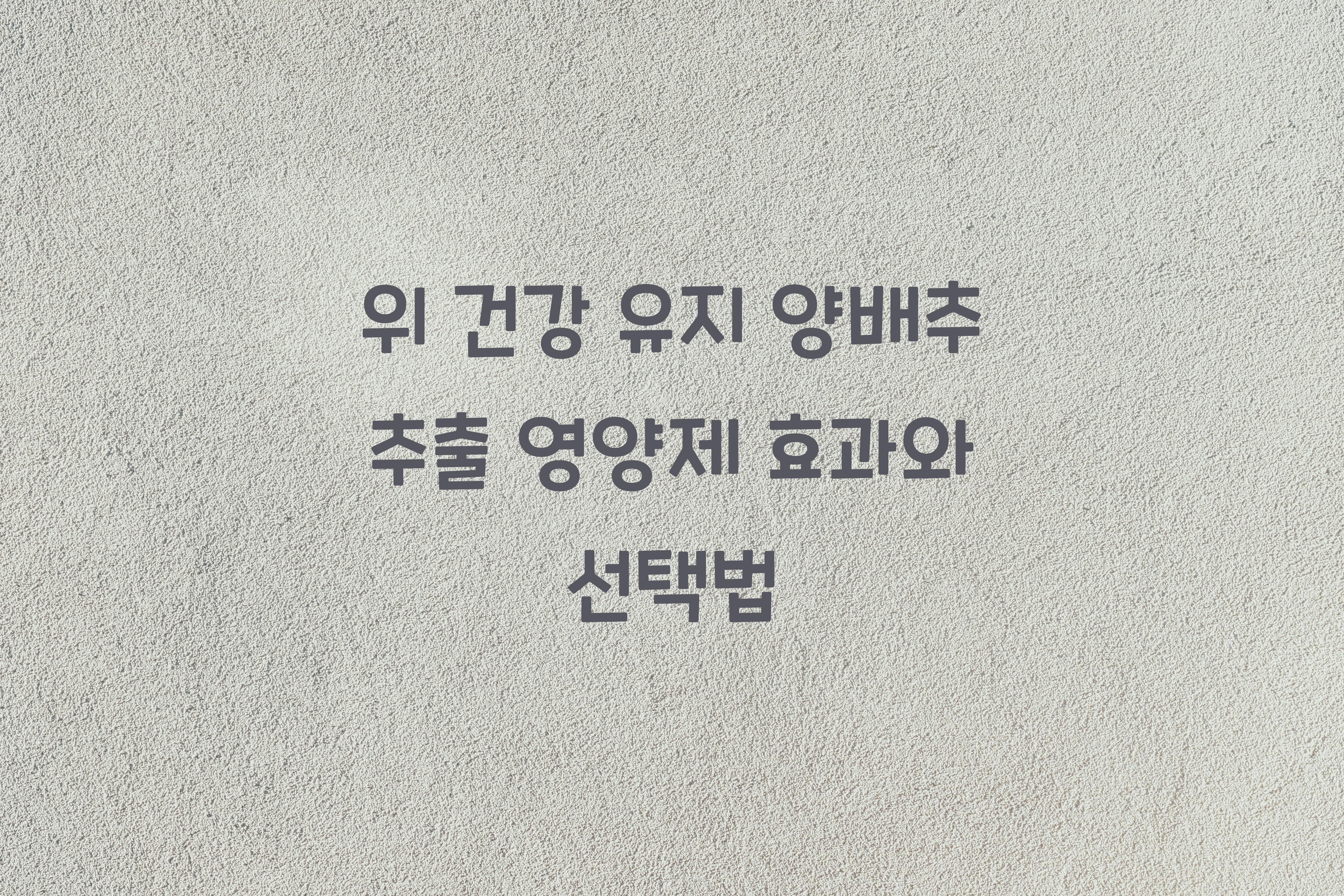 위 건강 유지 양배추 추출 영양제